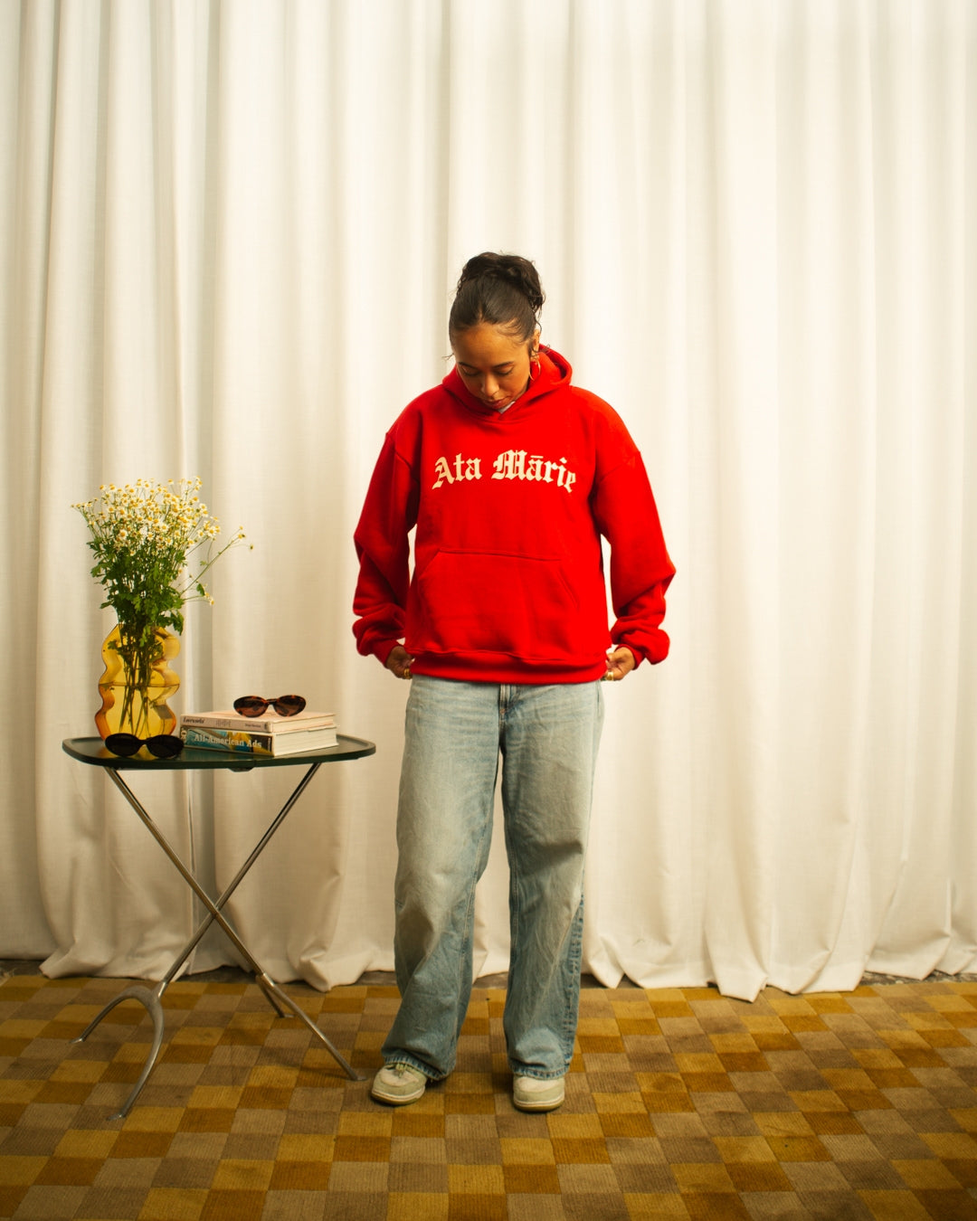 Ata Mārie Heavyweight Hood - Whero