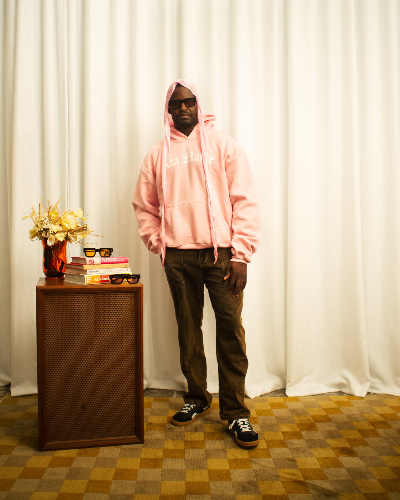 Womens Pink Ata Mārie Heavyweight  Hoodie