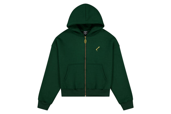 Mens Green Aotearoa Heavyweight Zip Hood