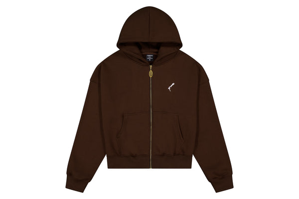 Mens Brown Aotearoa Heavyweight Zip Hood