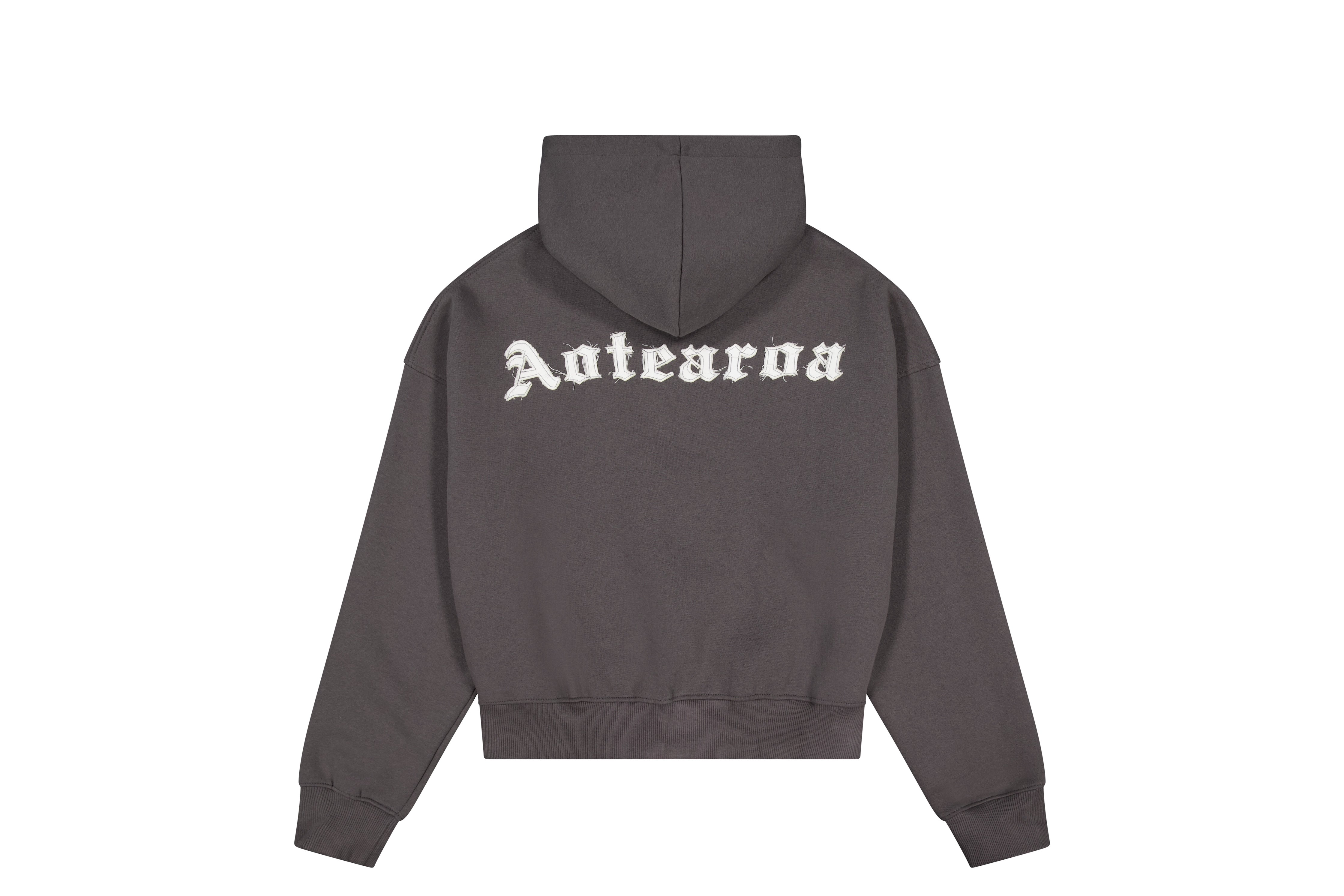 Womens Vintage Grey Aotearoa Heavyweight Zip Hood