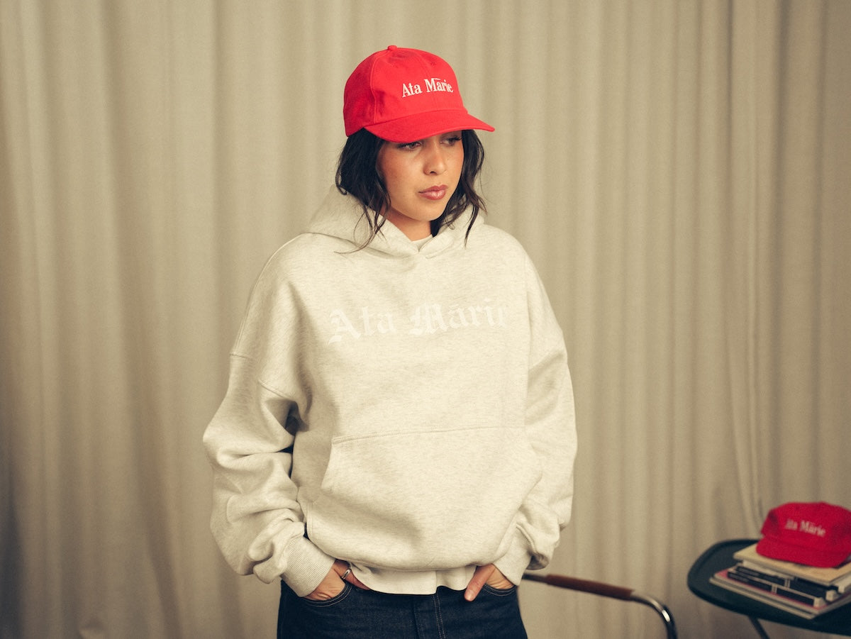 Womens Grey Marle Ata Mārie Heavyweight Hood