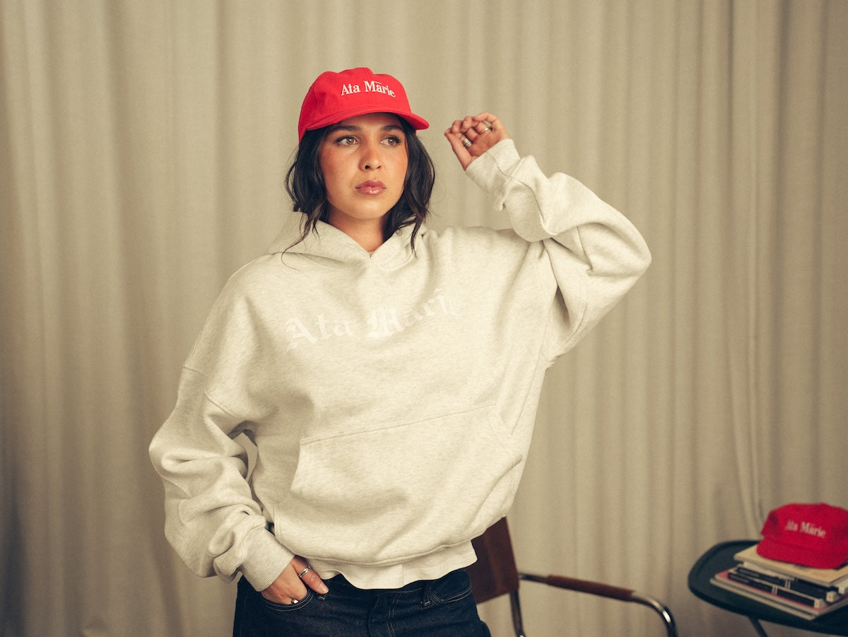 Womens Grey Marle Ata Mārie Heavyweight Hood