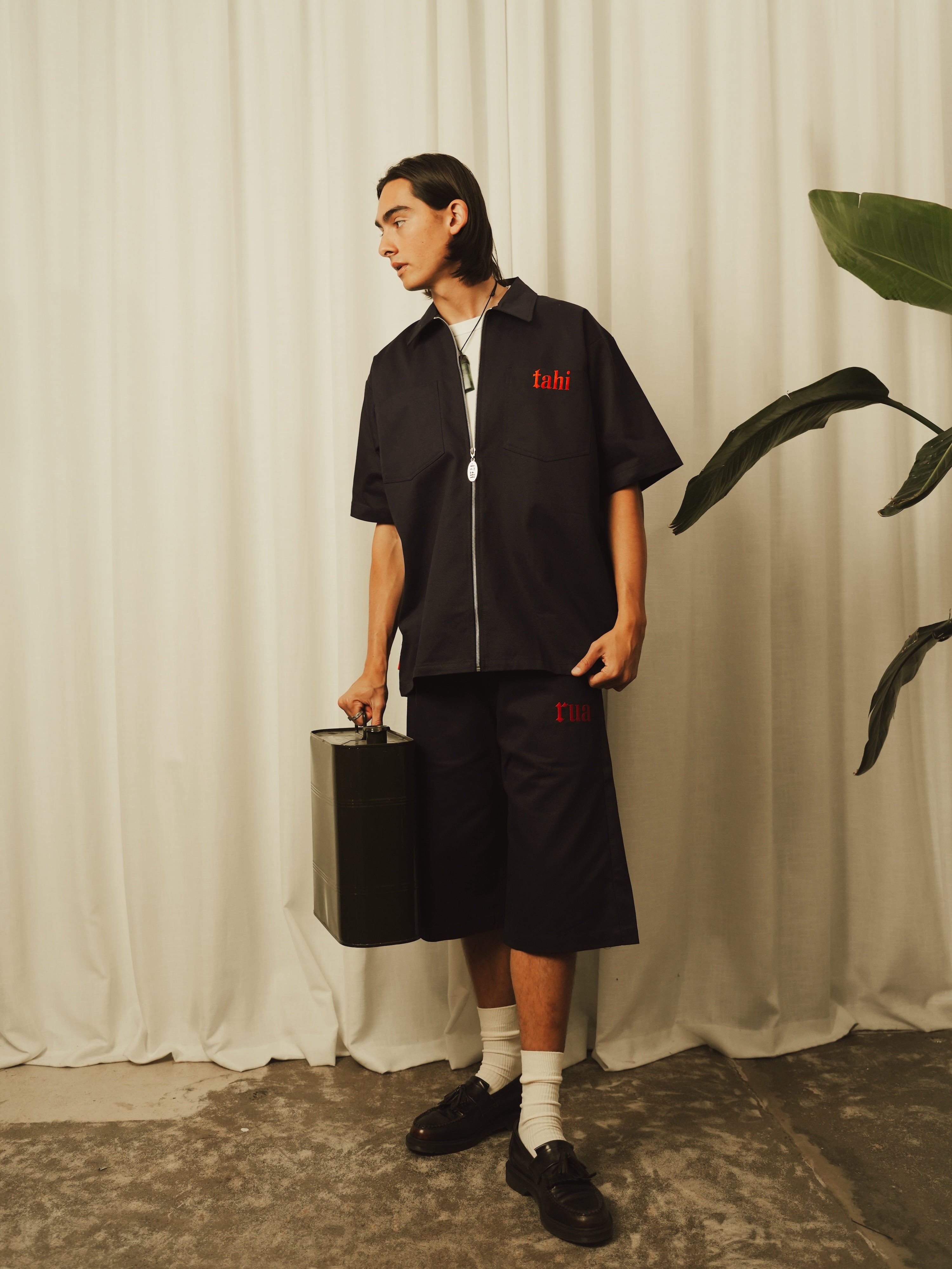 Mens Navy Utility Shirt