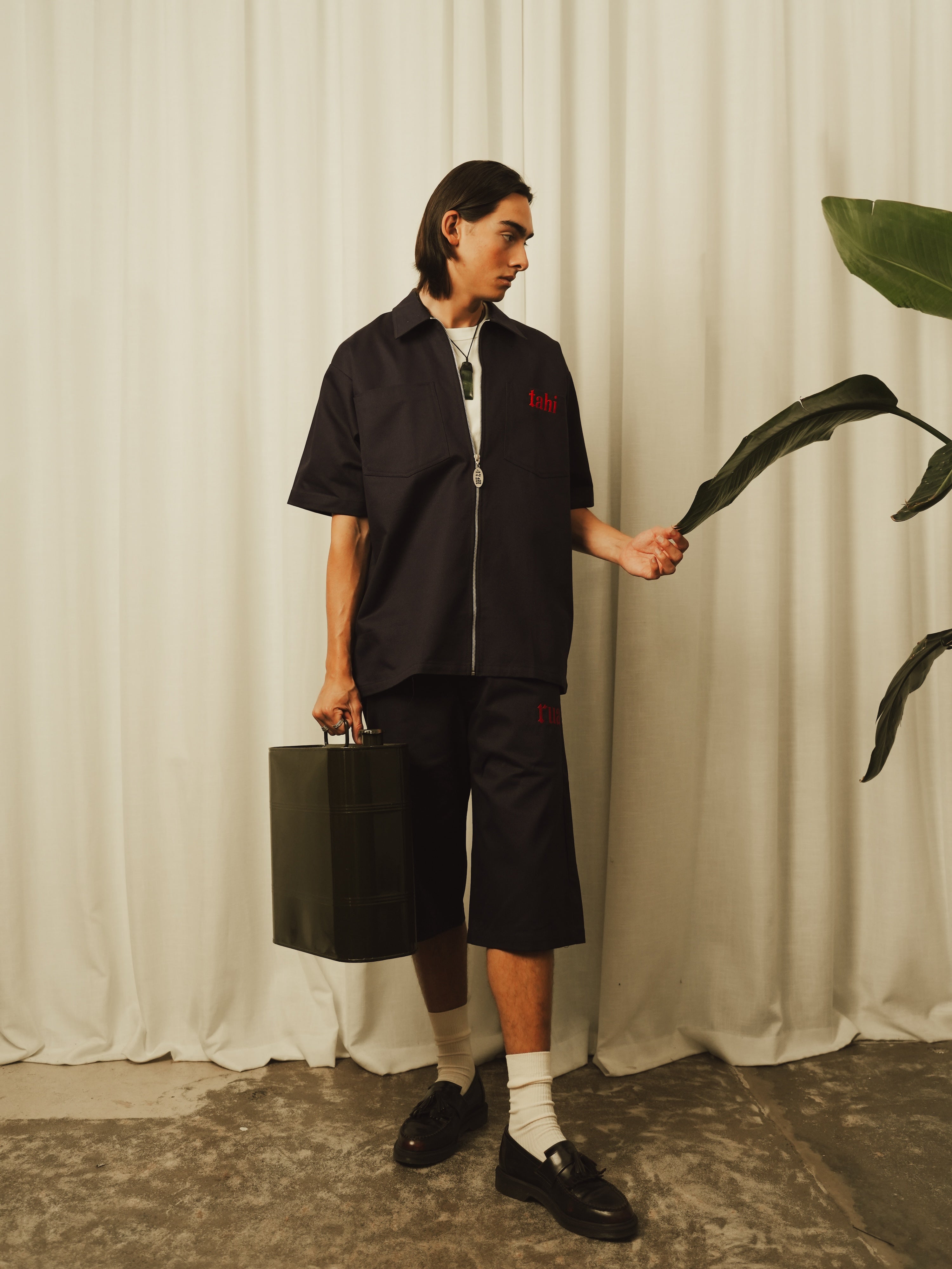 Mens Navy Utility Shirt