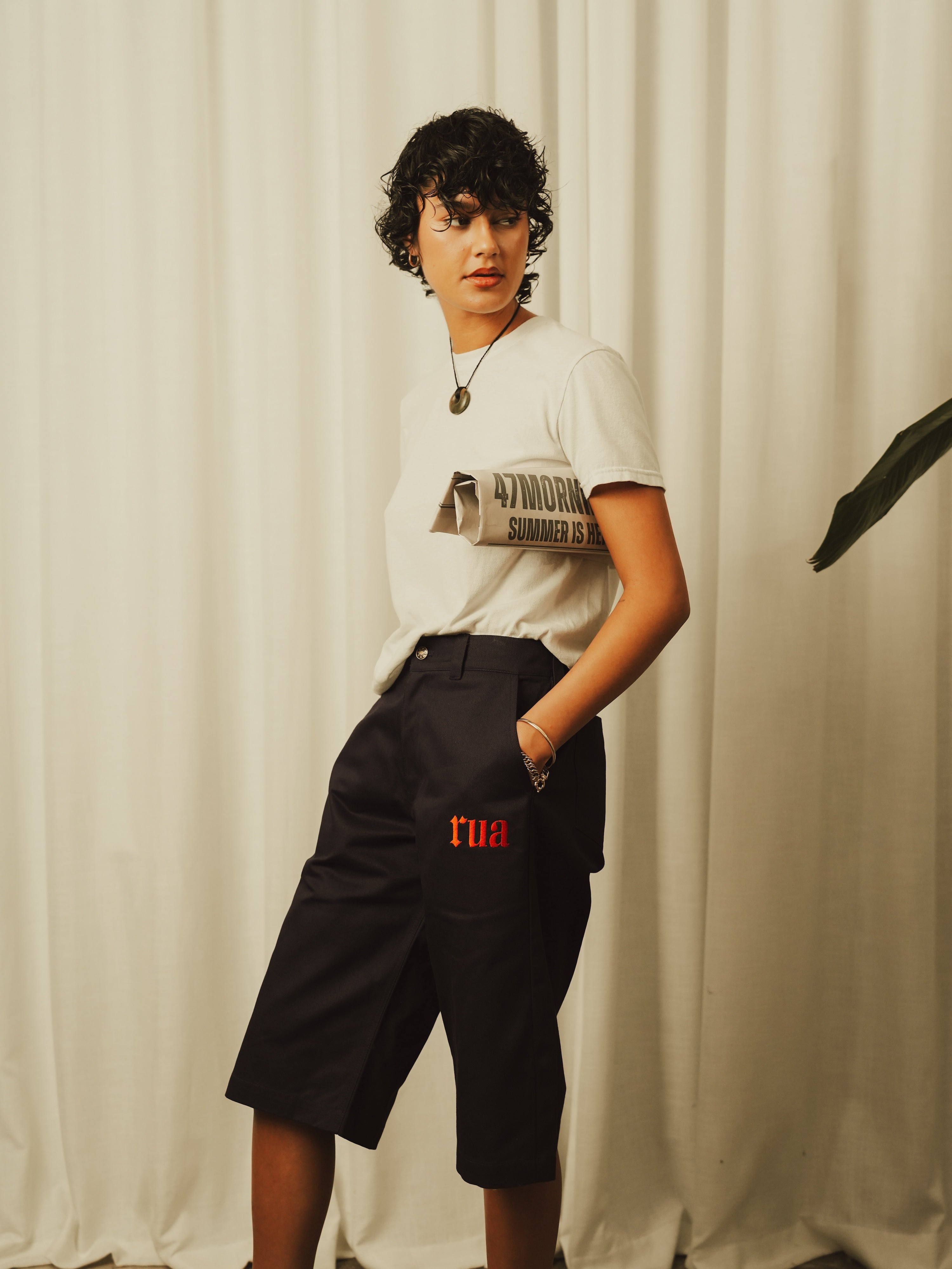 Womens Navy Utility Shorts