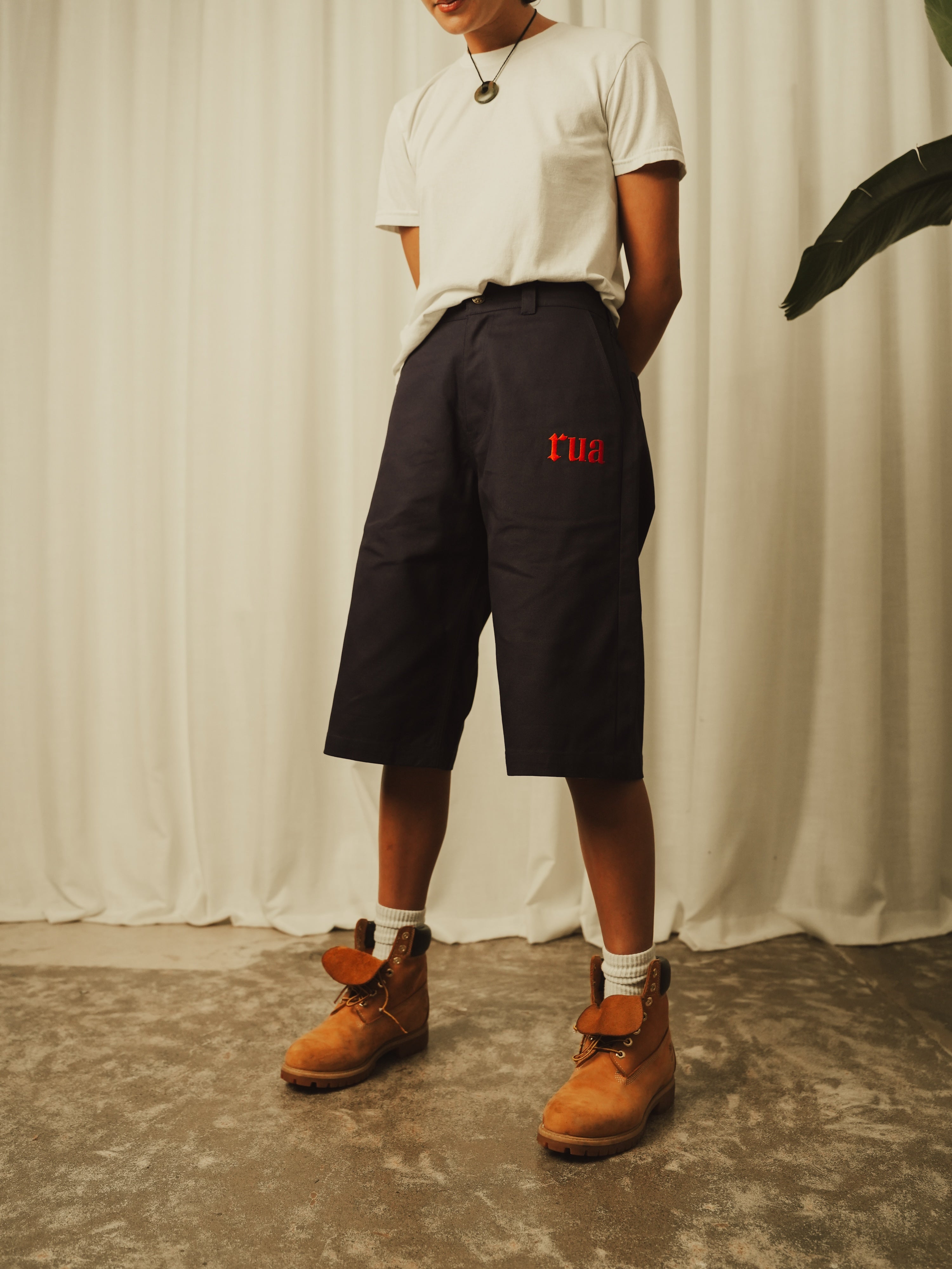 Womens Navy Utility Shorts