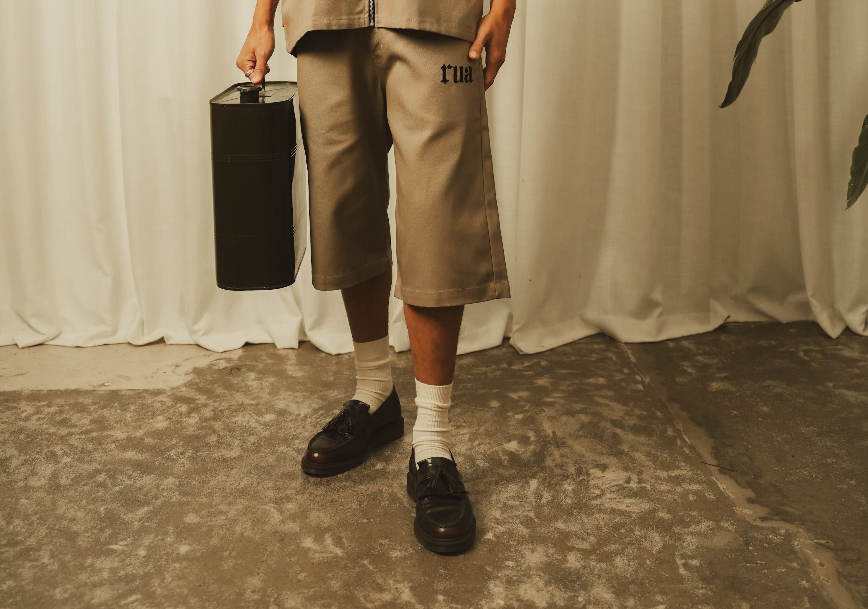 Mens Khaki Utility Shorts