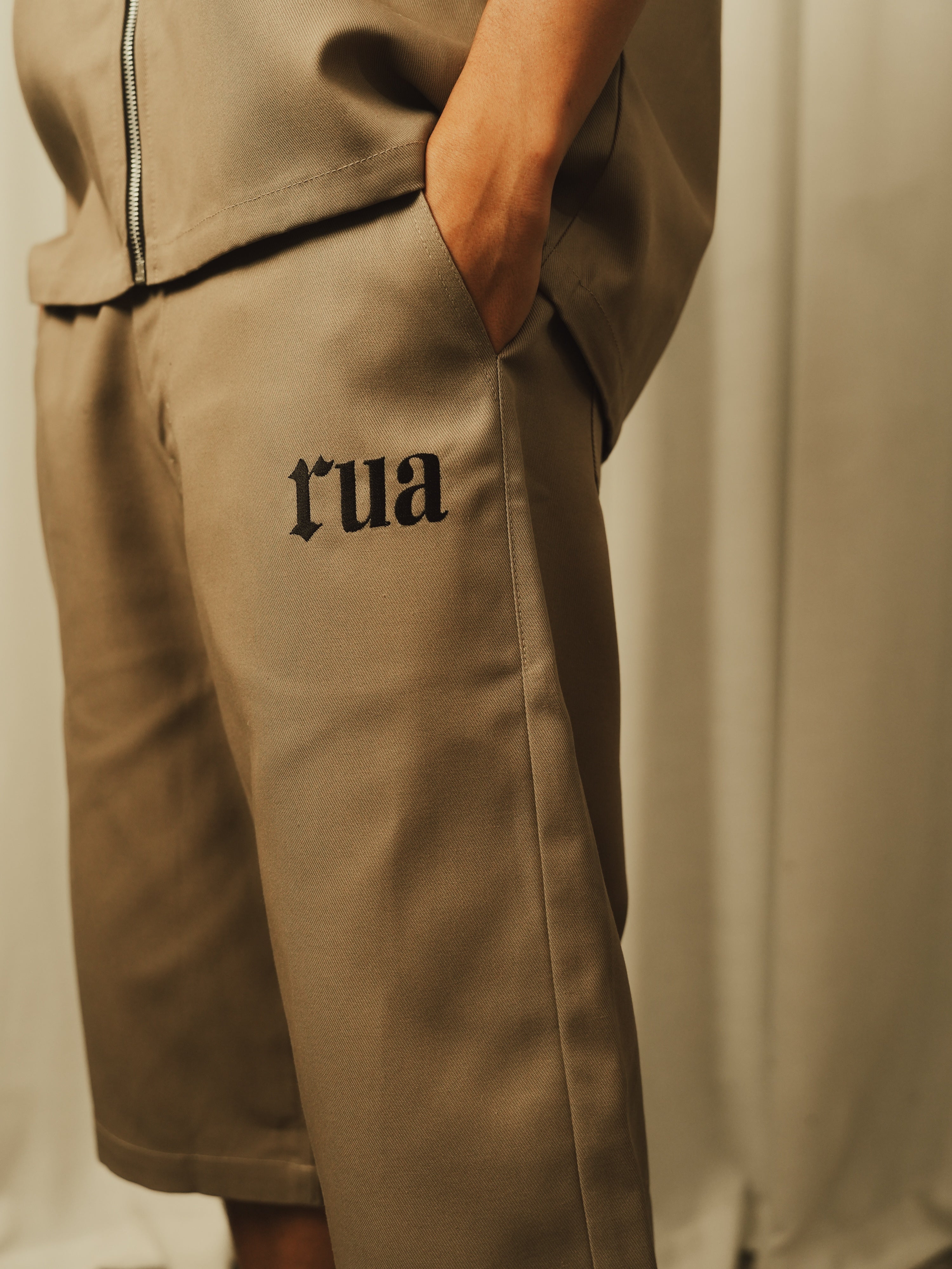 Mens Khaki Utility Shorts