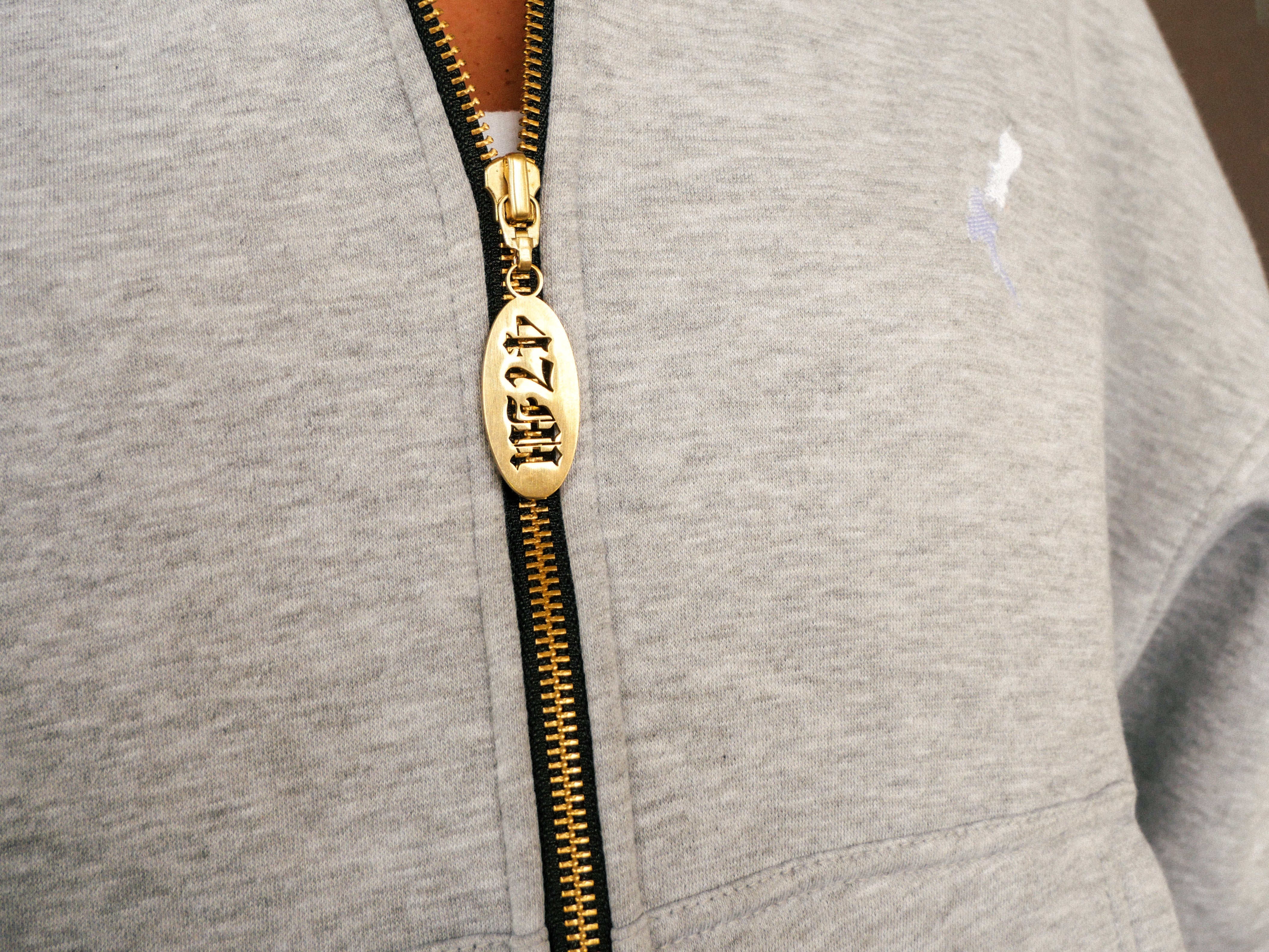Mens Heather Grey Aotearoa Heavyweight Zip Hood