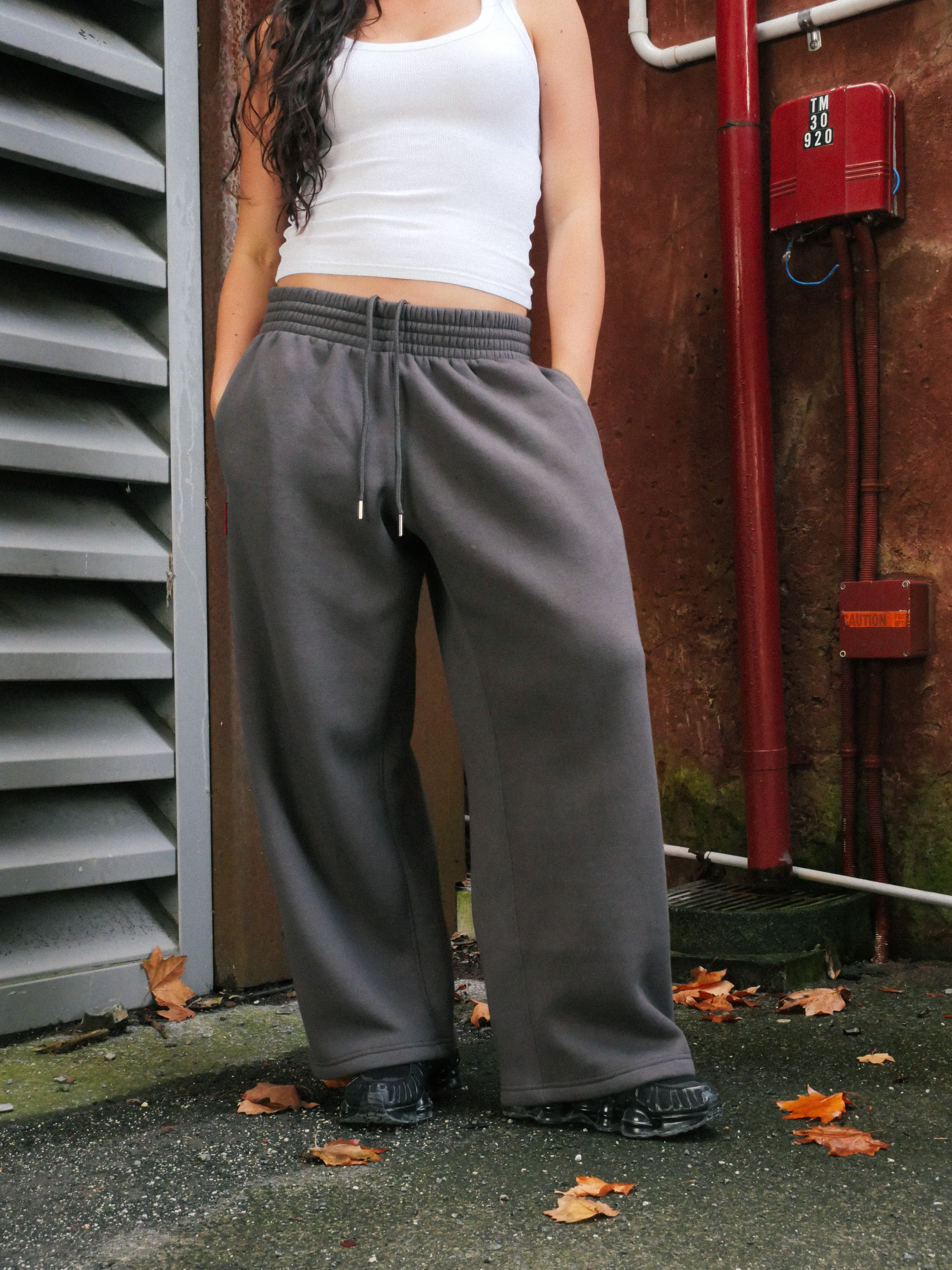 Womens Vintage Grey Aotearoa Heavyweight Track Pants