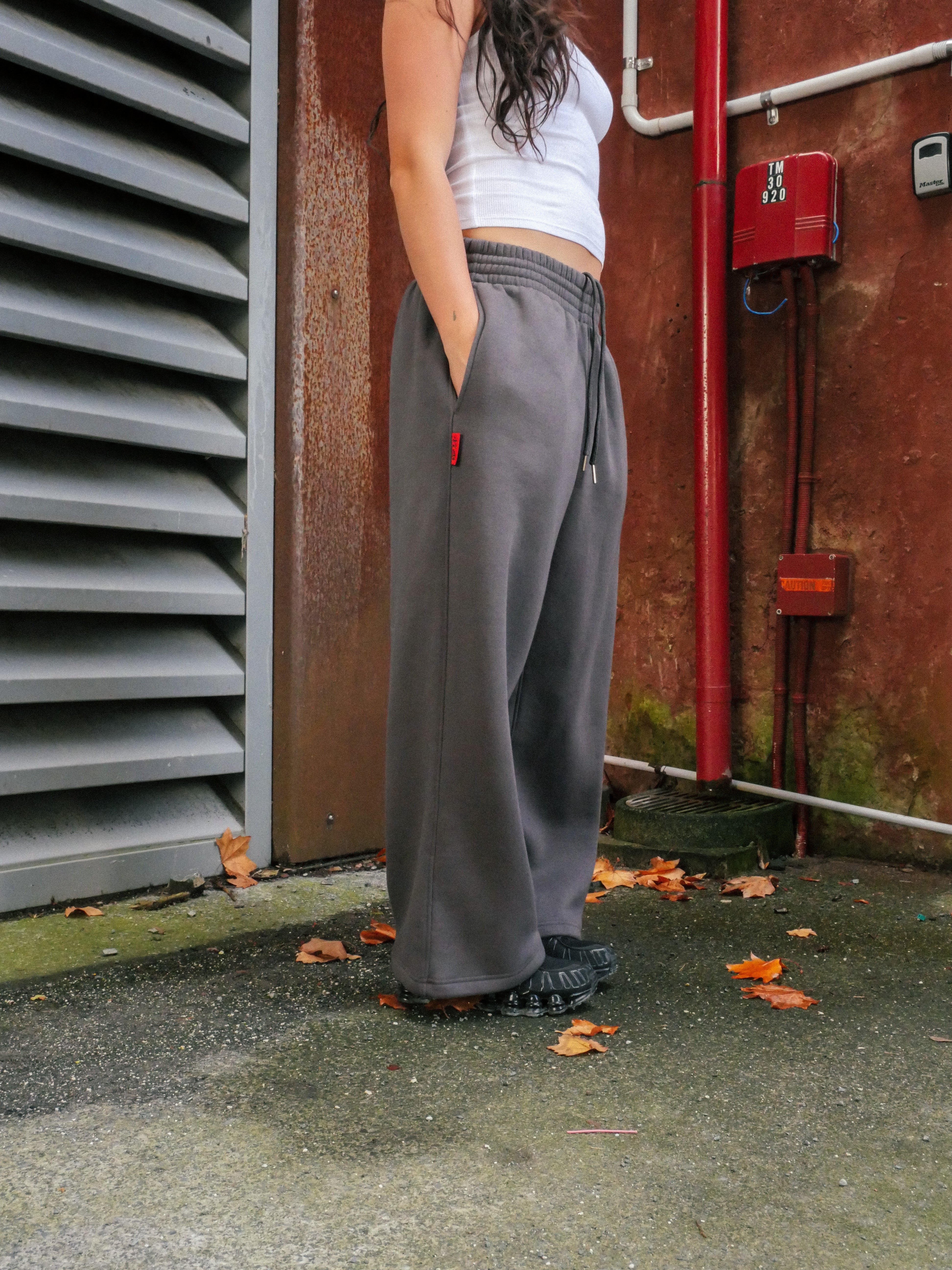 Womens Vintage Grey Aotearoa Heavyweight Track Pants