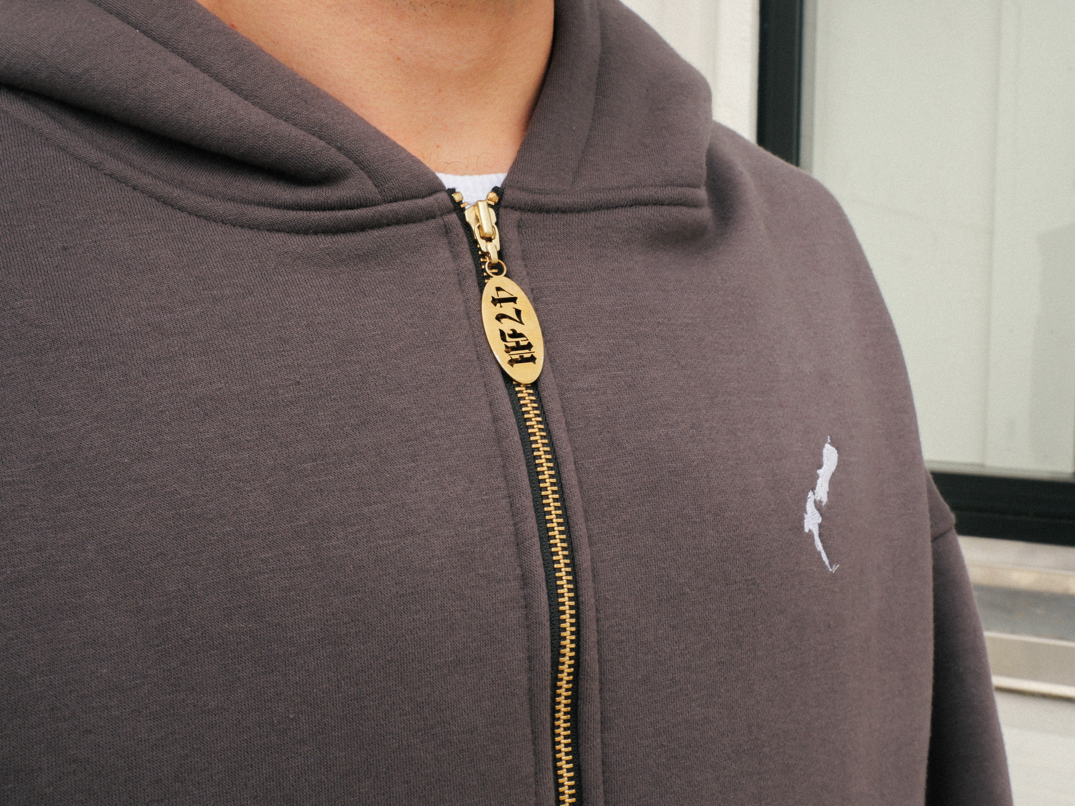 Mens Vintage Grey Aotearoa Heavyweight Zip Hood