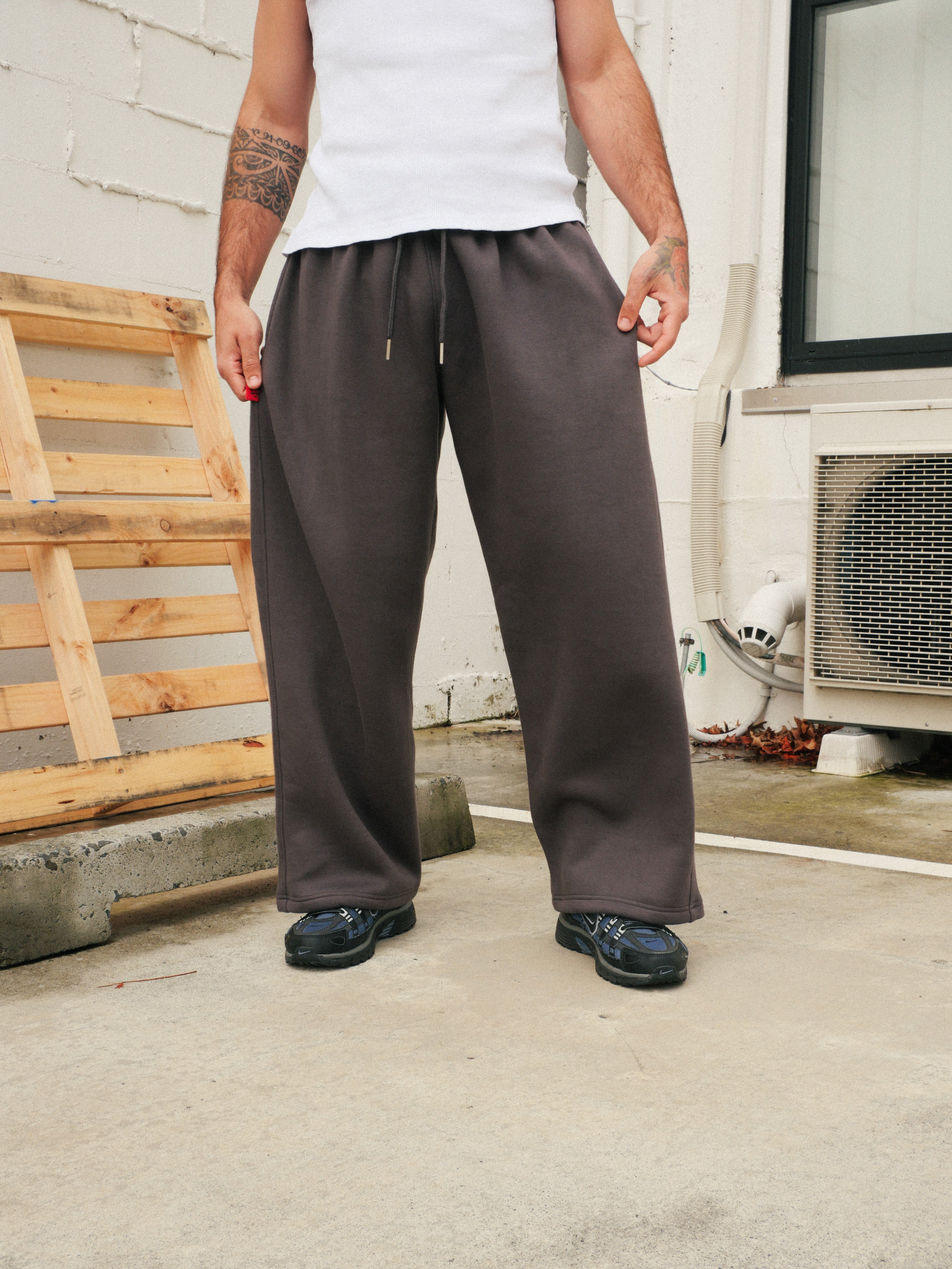 Mens Vintage Grey Aotearoa Heavyweight Track Pants