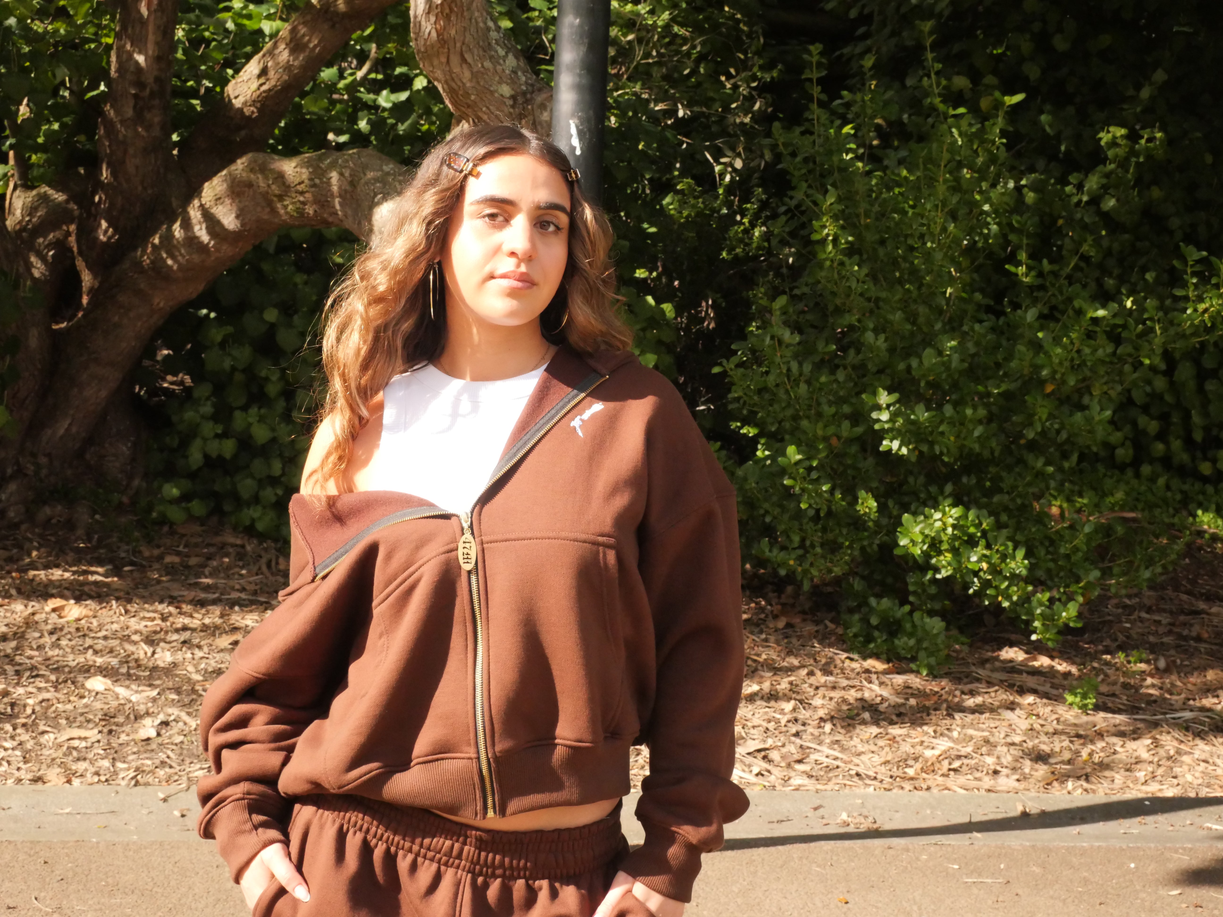 Womens Brown Aotearoa Heavyweight Zip Hood