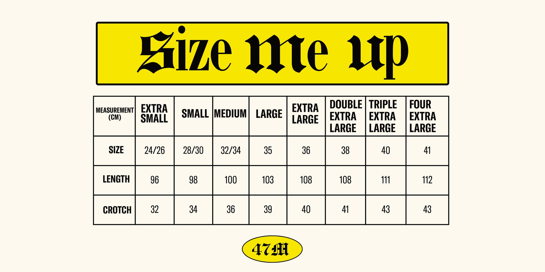47M Size Guide