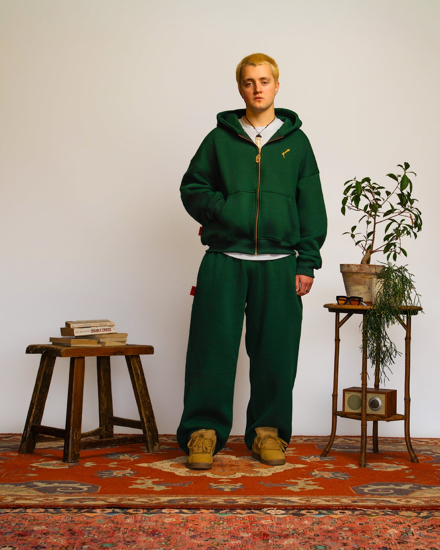 Mens Green Aotearoa Heavyweight Zip Hood