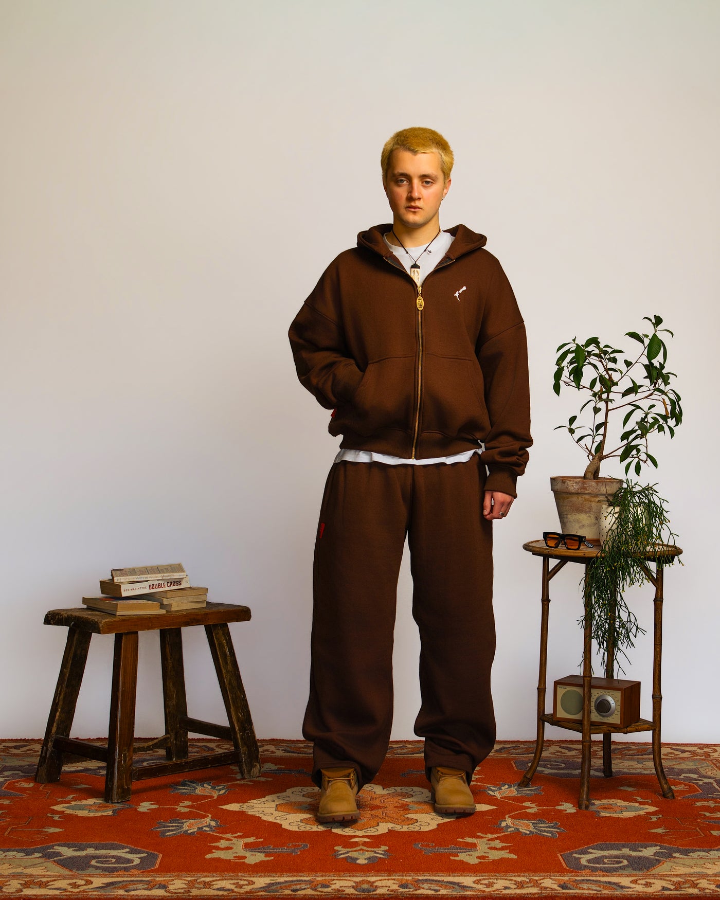 Womens Brown Aotearoa Heavyweight Zip Hood