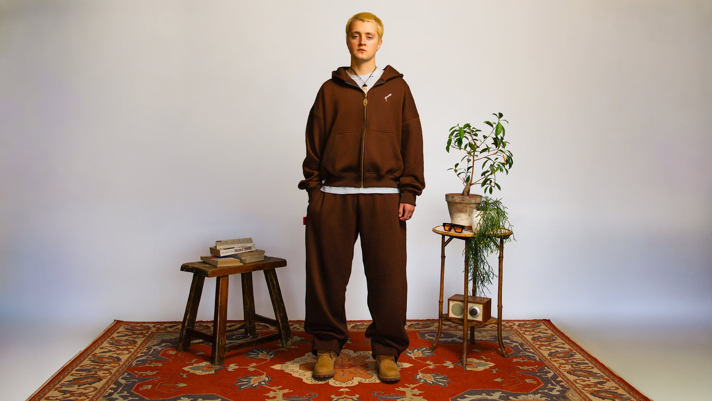Mens Brown Aotearoa Heavyweight Zip Hood